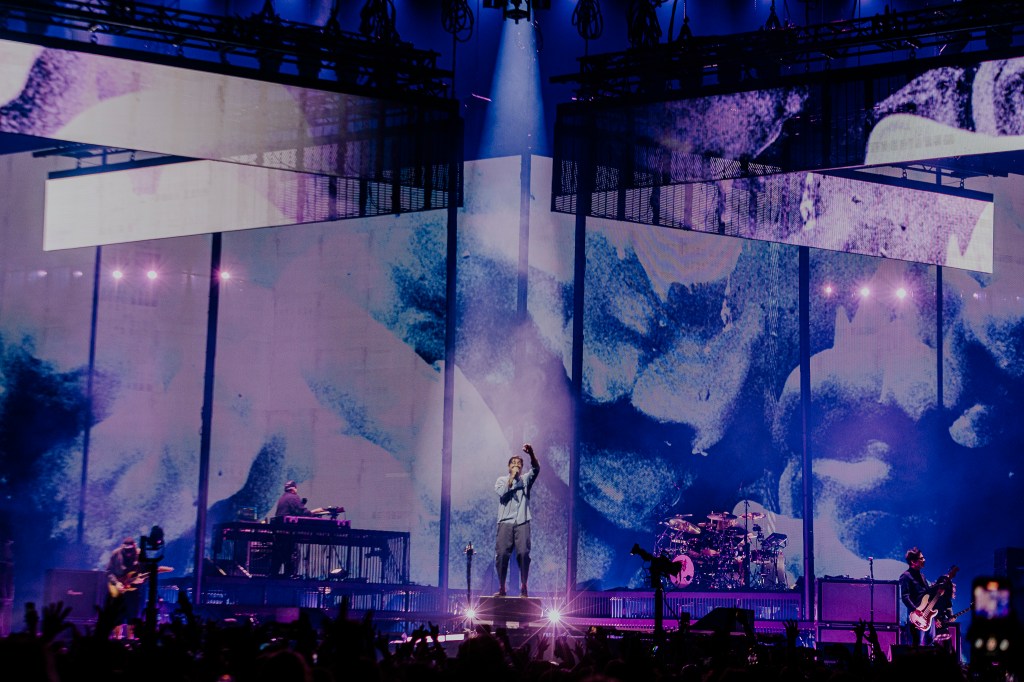 Deftones takes the stage at Ball Arena in Denver, Colorado.