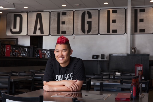 man with pink mohawk