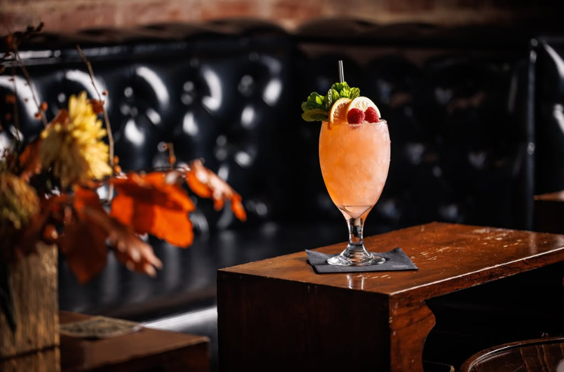 cocktail on a wooden table