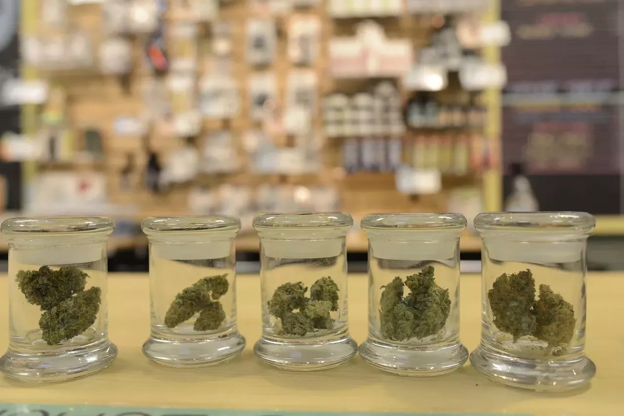 cannabis Jar's on display in dispensary