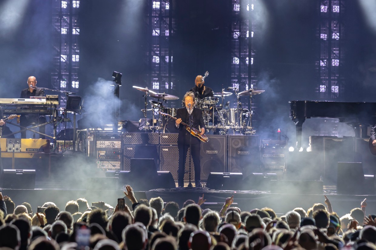 Paul McCartney performing live at Coors Field in Denver, Colorado, on Saturday, October 11, 2025.