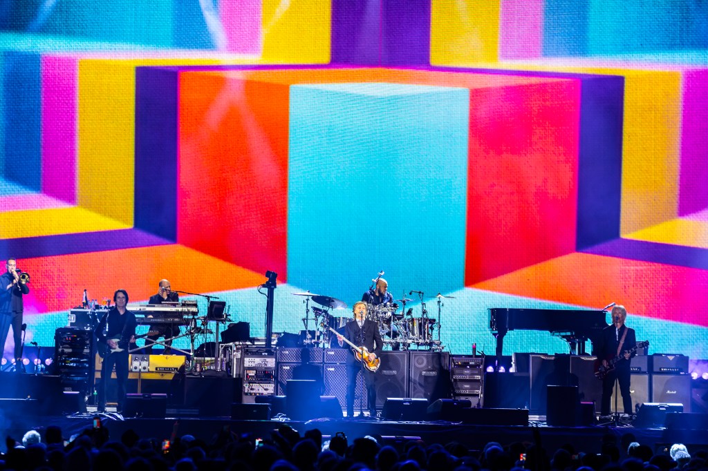 Paul McCartney performing live at Coors Field in Denver, Colorado, on Saturday, October 11, 2025.