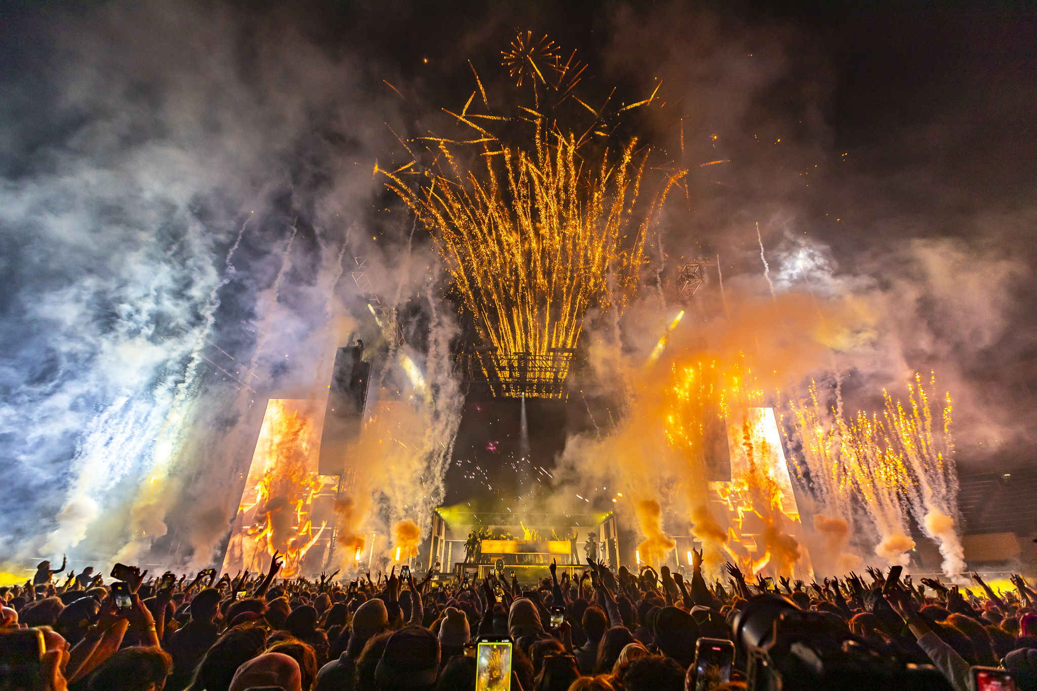 John Summit's production during his show at Folsom Field at the University of Colorado Boulder in Boulder, Colorado, on October 18.