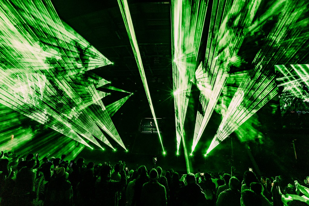 Martin Garrix perform together at Red Rocks in Morrison, Colorado on Thursday, October 23.