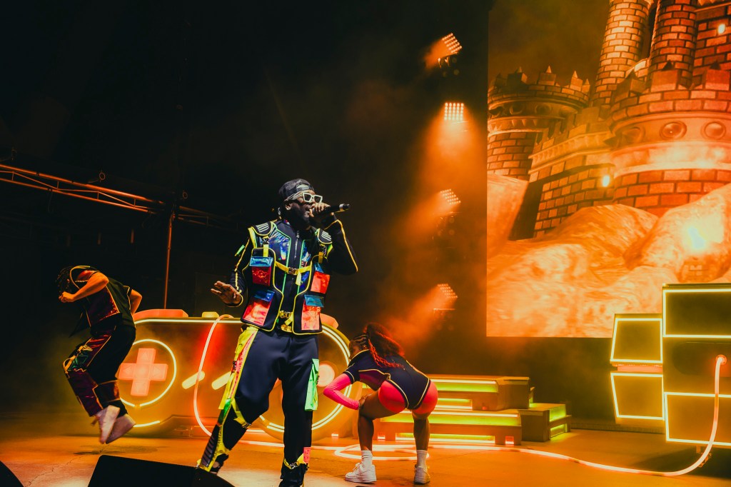 T-Pain performing on stage at Red Rocks on Wednesday, October 29.
