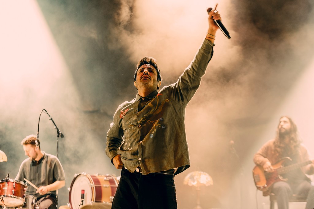 Young The Giant on stage at Red Rocks in Morrison, Colorado for their In The Open Tour.