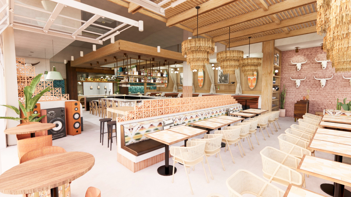 rendering of a modern Mexican restaurant