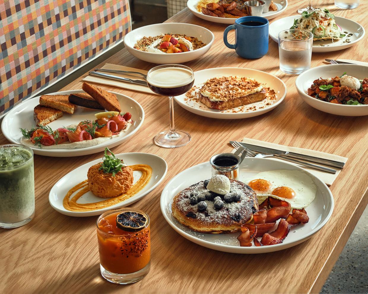 various food on a table