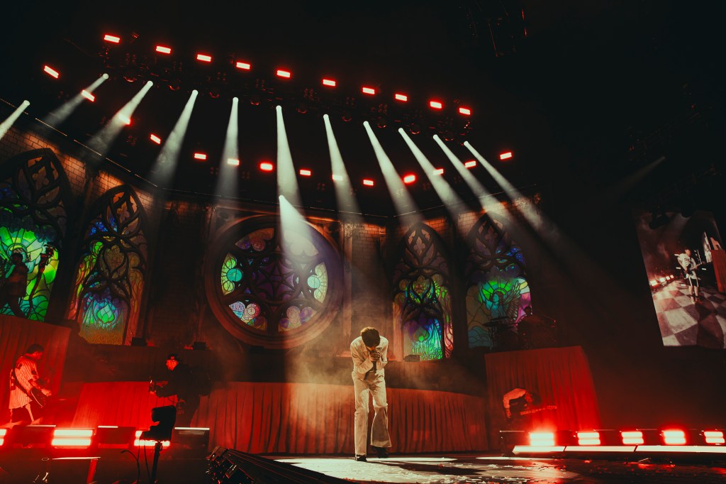 Bring Me The Horizon on stage at Ball Arena in Denver, Colorado, for their USA Ascension Program Part 01 tour.