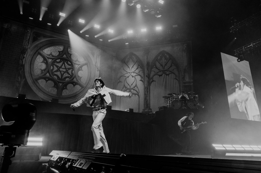 Bring Me The Horizon on stage at Ball Arena in Denver, Colorado, for their USA Ascension Program Part 01 tour.