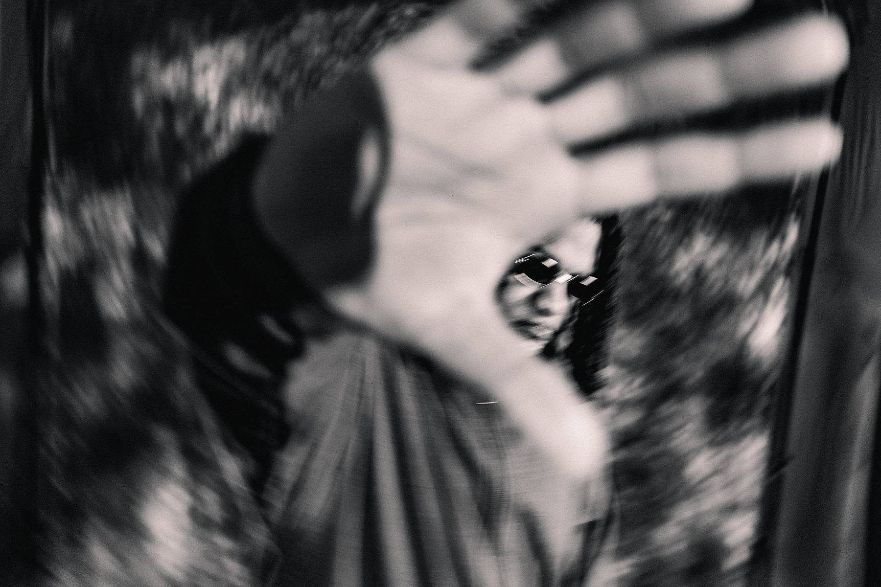 DNA Picasso with his hand to the camera