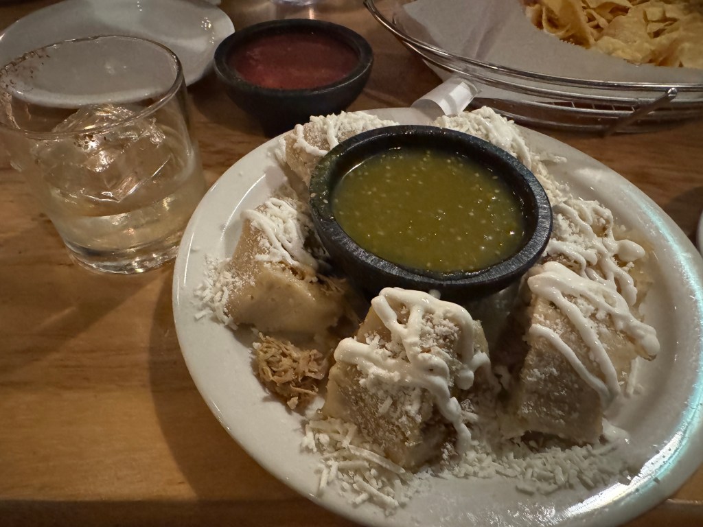 tamale plate with salsa