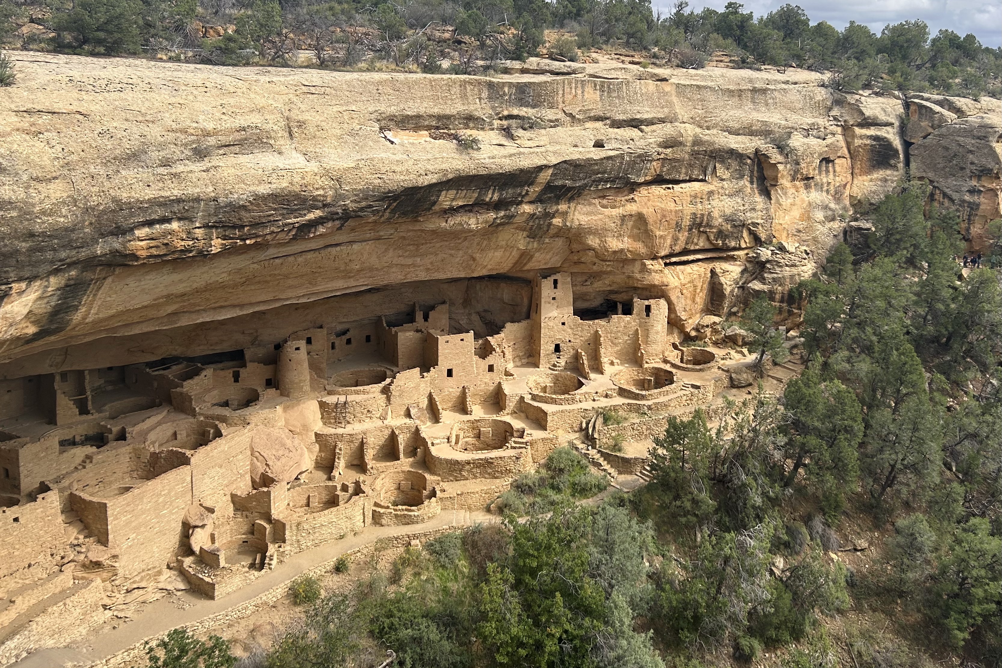 The stone towers and kivas of Cliff Palace at Mesa Verde National Park