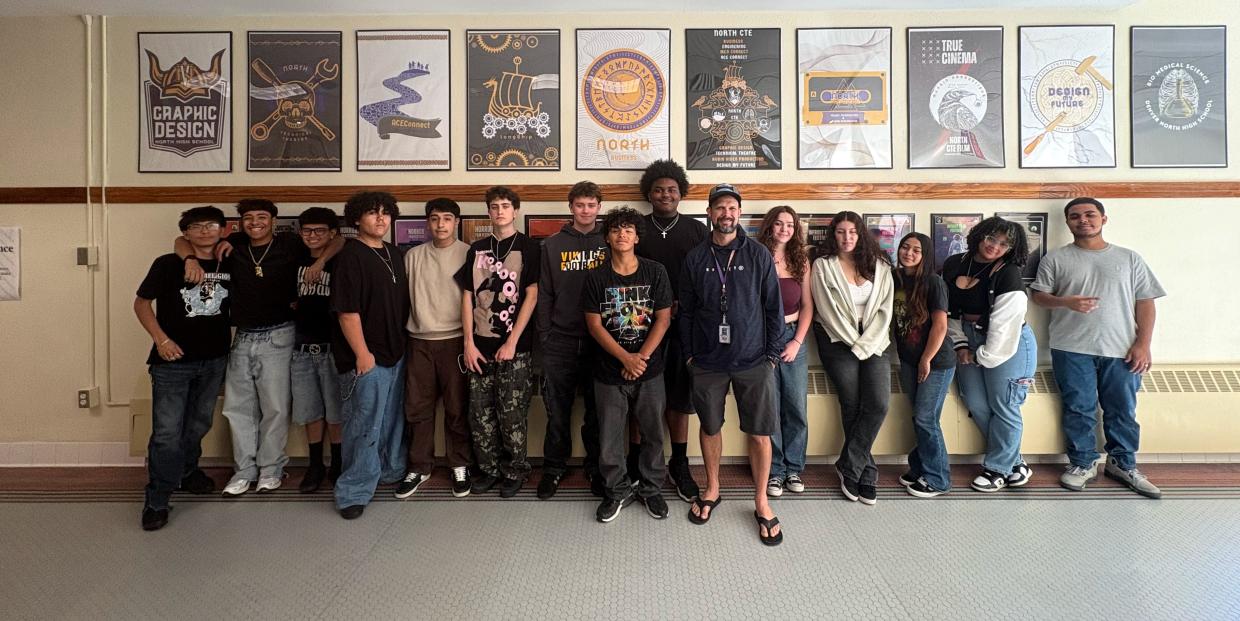 A group of students
