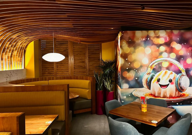 dumpling mural inside a restaurant