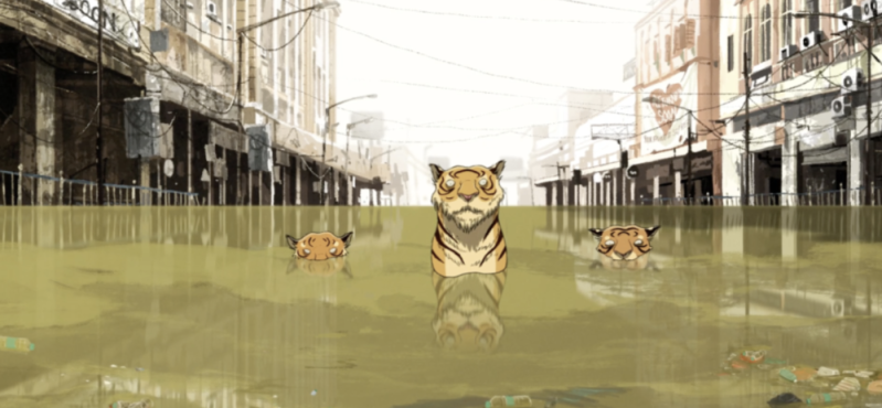 Still from short film Wade by Kalp Sangvi and Upamanyu Bhattacharrya, which will screen at ASIFA International Animation Day. 