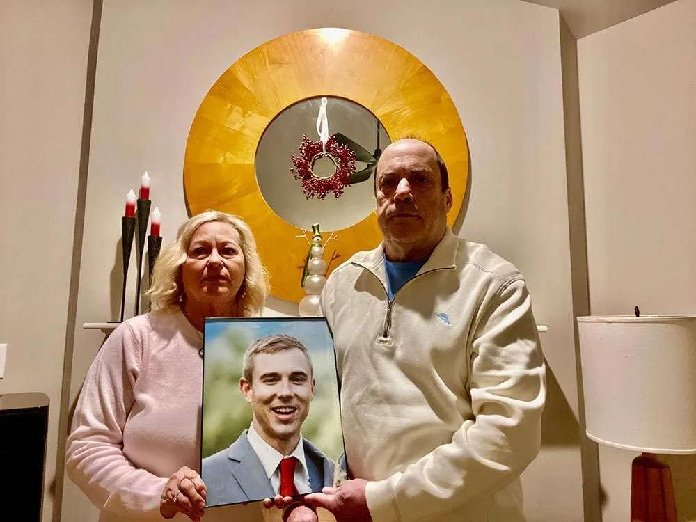 man and woman with picture