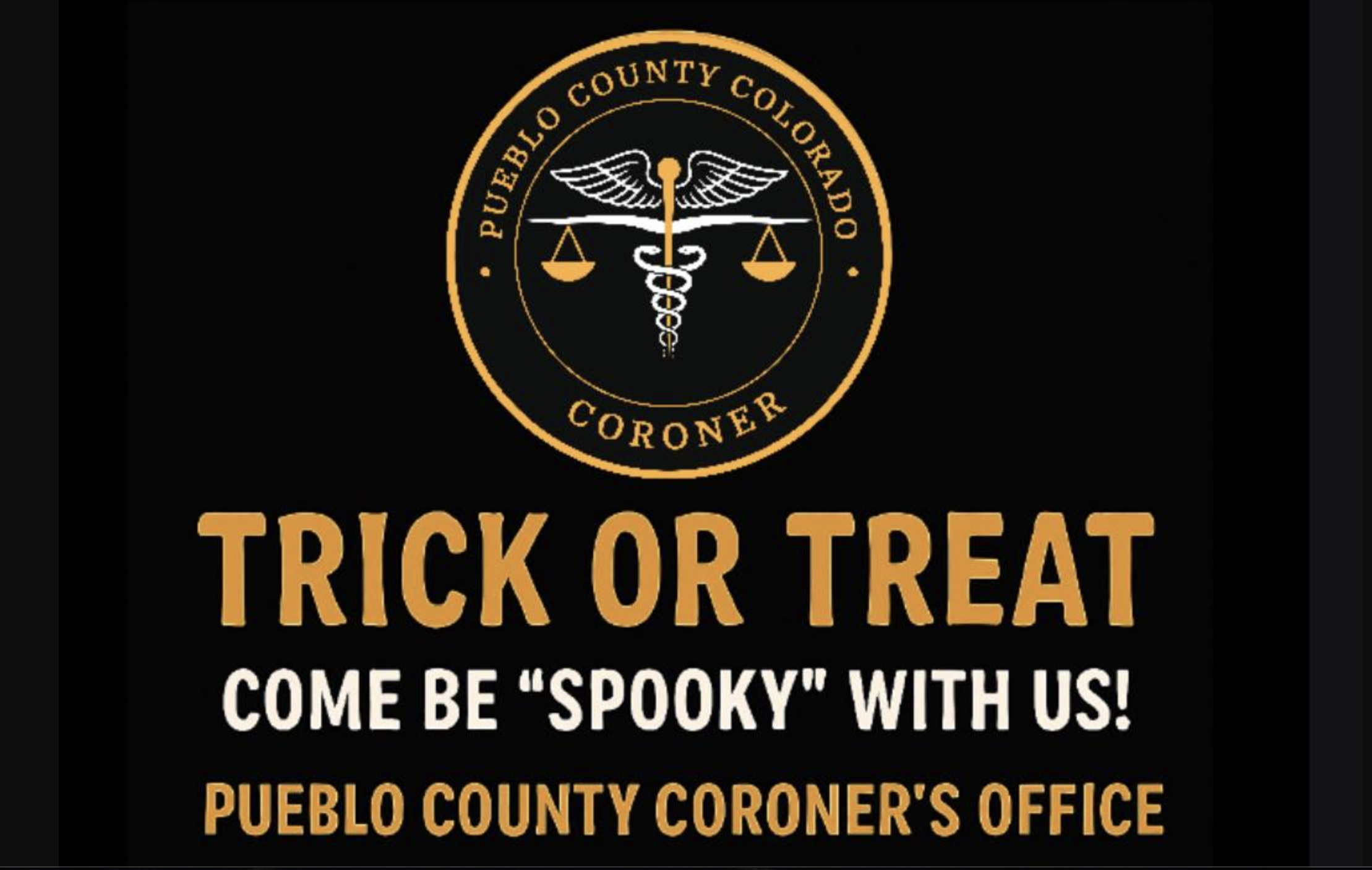 pueblo coroner halloween party flyer
