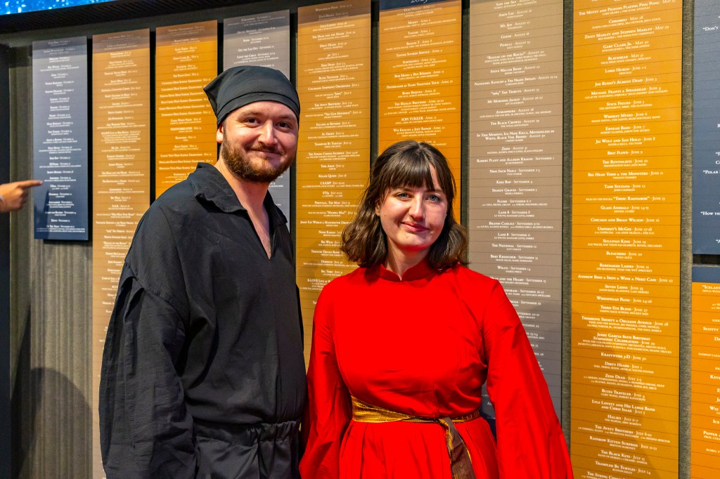A couple dressed in a Halloween costume at Red Rocks.