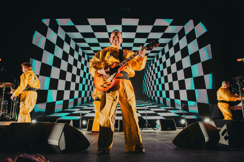 DEVO on stage at Mission Ballroom performing live on Thursday, November, 13.