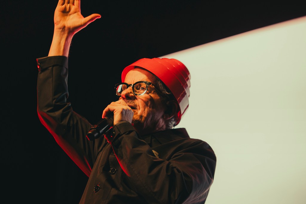 DEVO on stage at Mission Ballroom performing live on Thursday, November, 13.