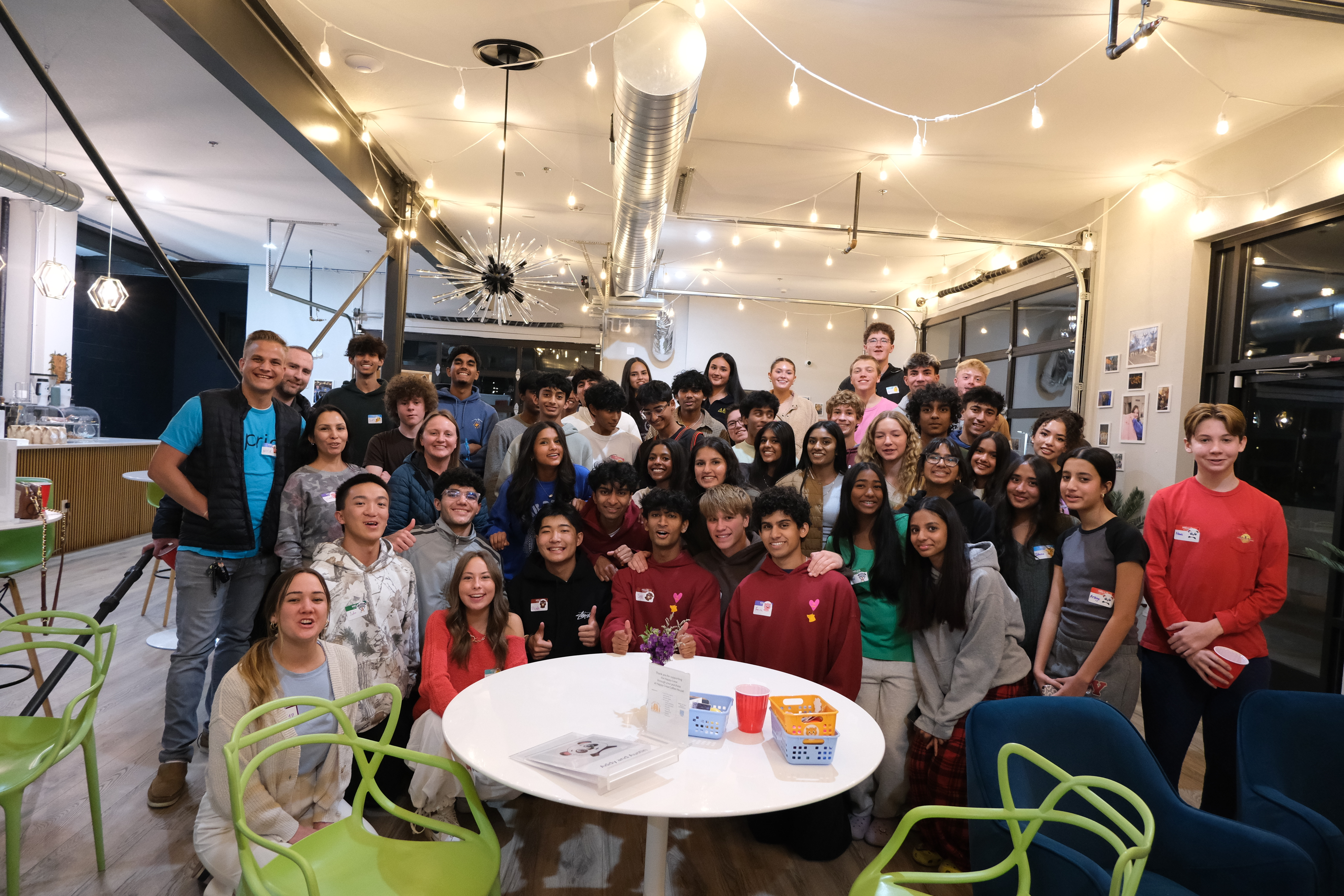 group of teens posing