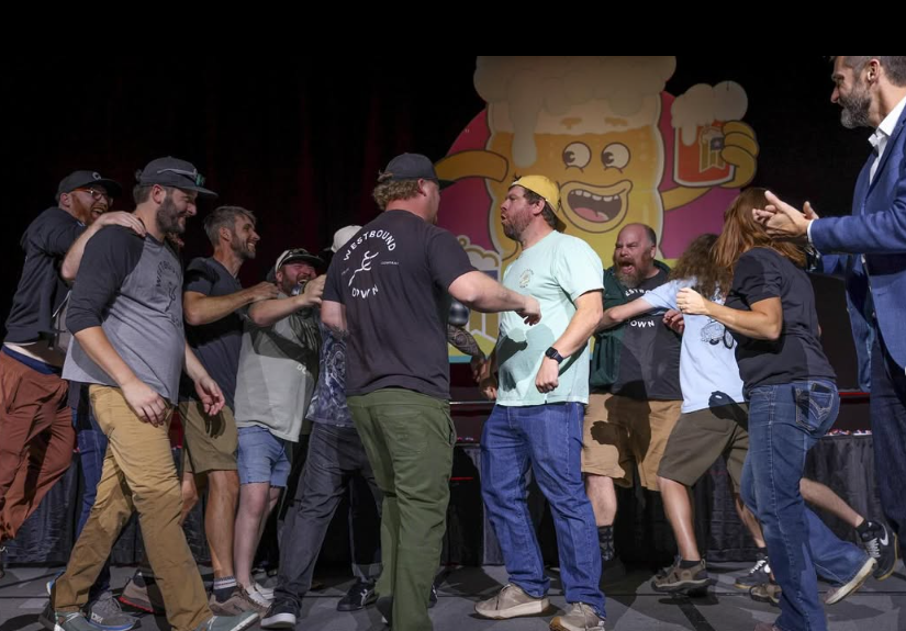 people celebrating on a stage