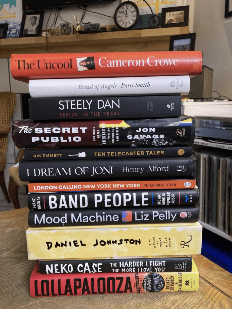 music biographies stacked up