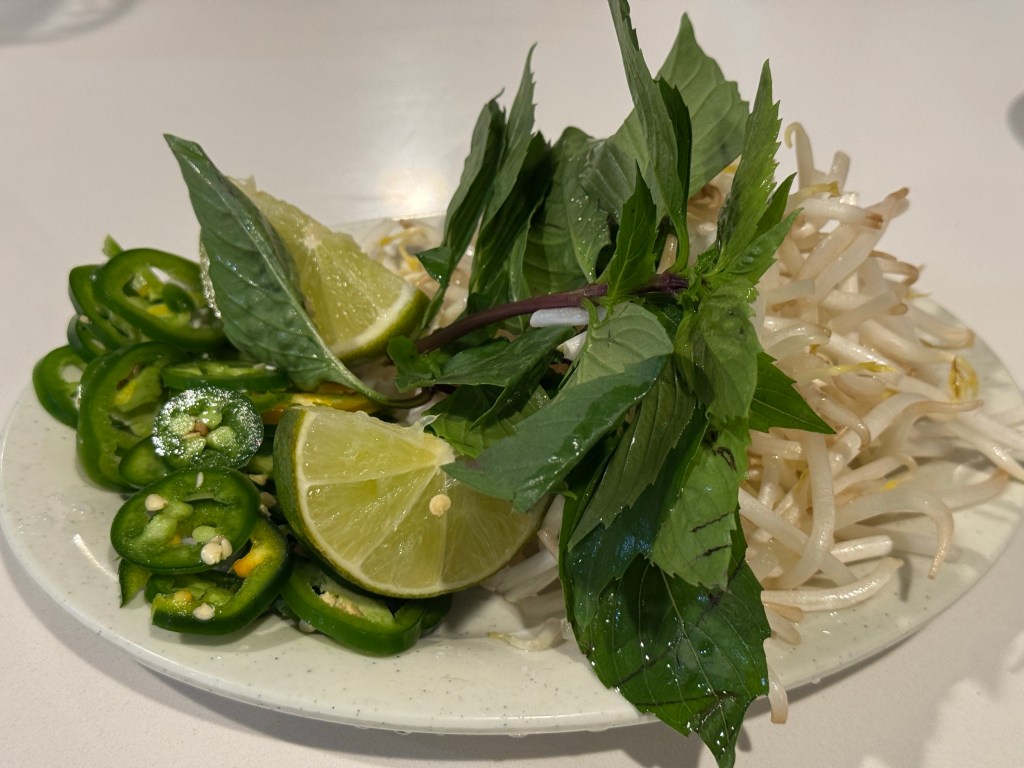 a plate of pho sides