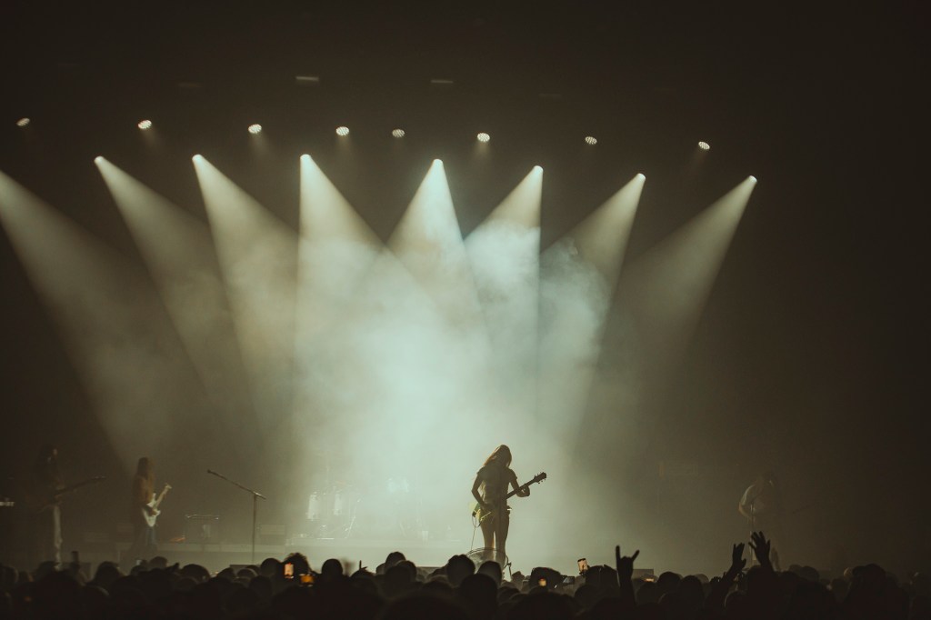 Wet Leg on stage at Mission Ballroom in Denver, Colorado.