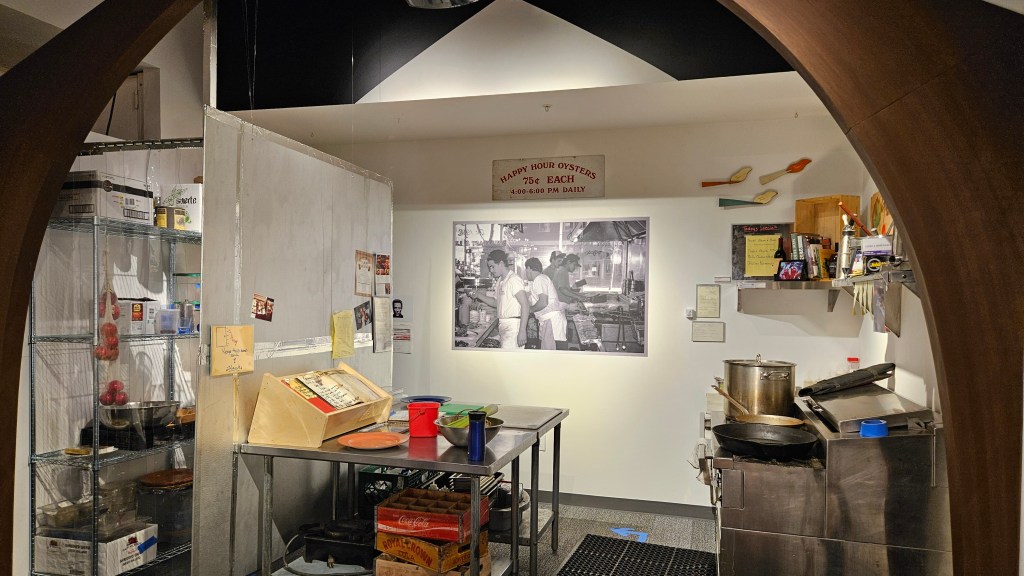 Mock kitchen and photo of the Aristocrat diner