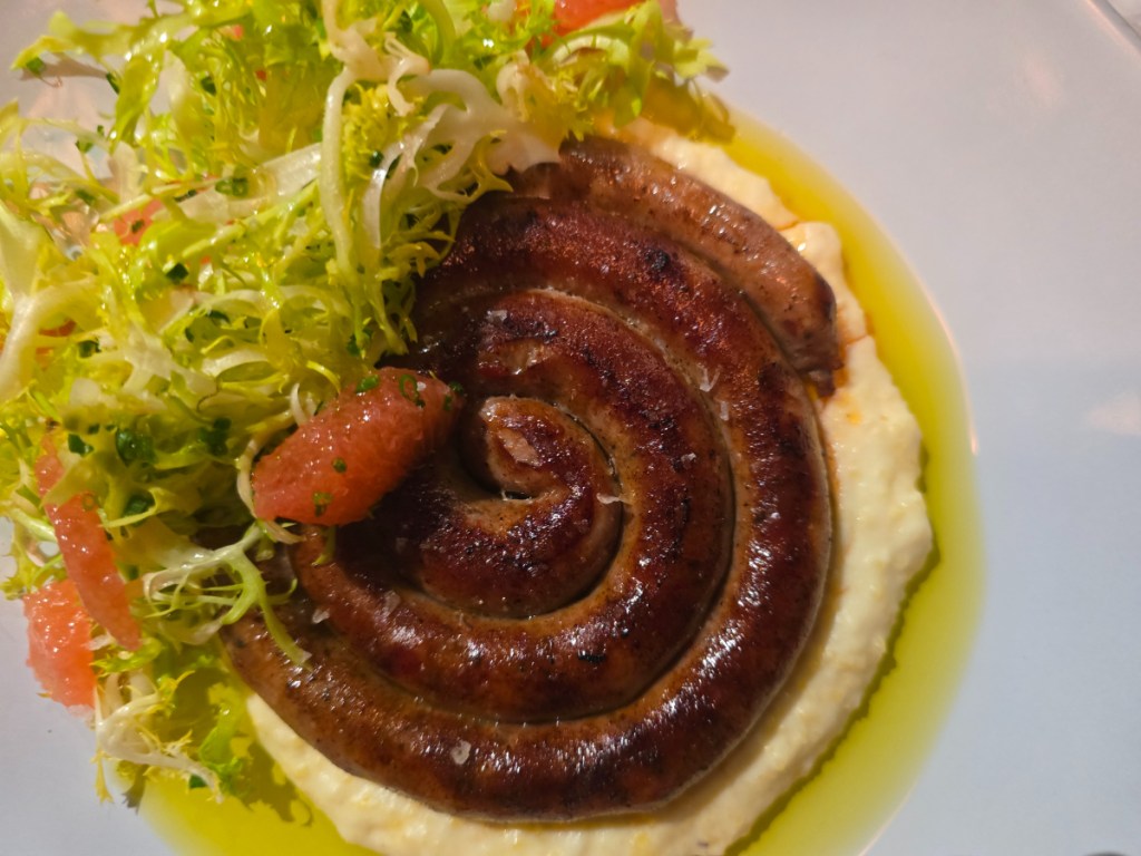 sausage coil on a plate