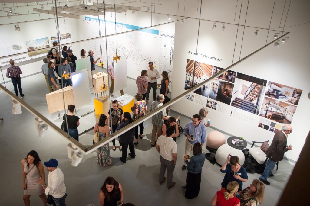 Inside the Dairy Arts Center's art gallery