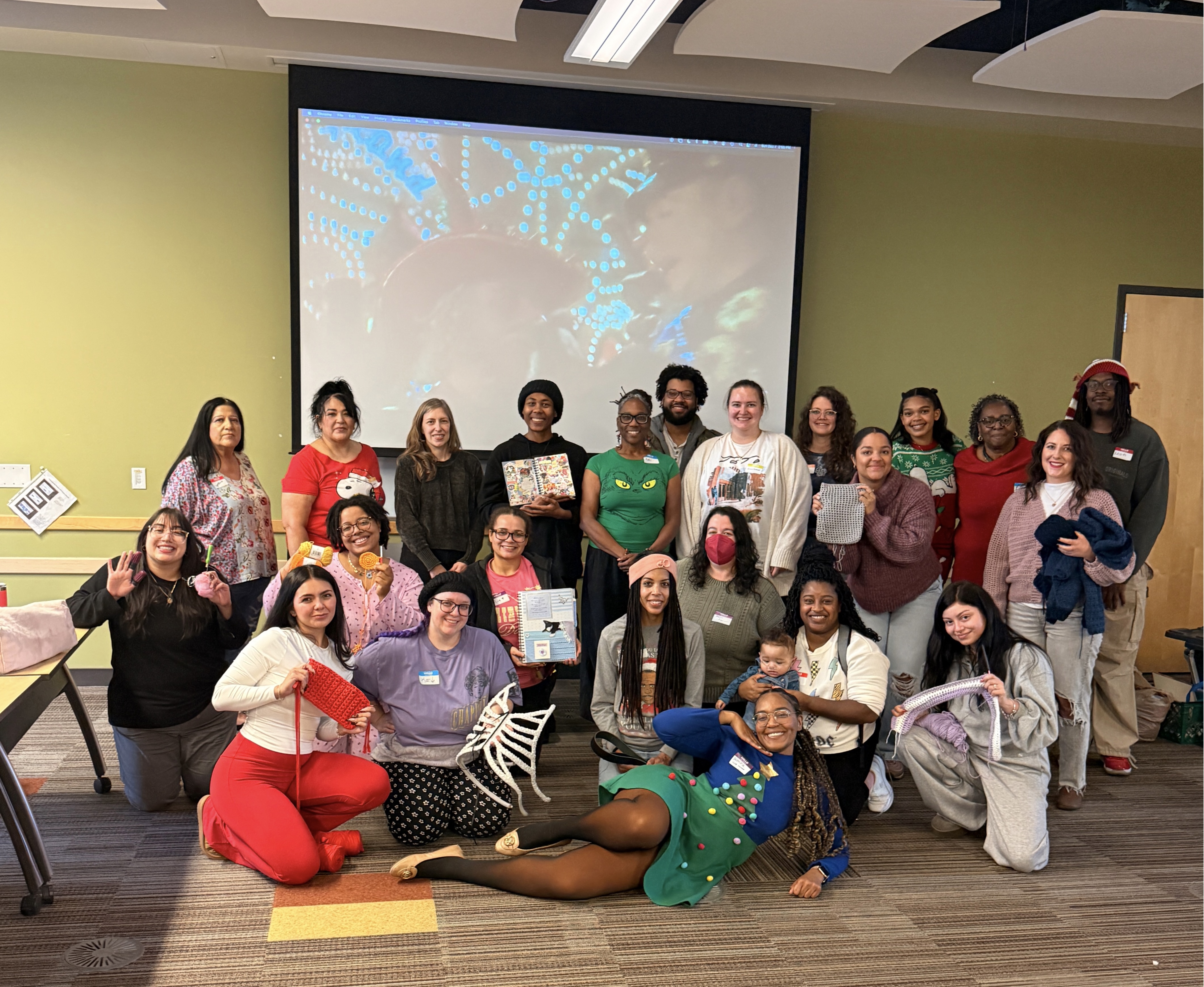 Crafters at The Denver Cozy Craft Collective's meetup on Dec. 7. (Courtesy Jasmine Jones)