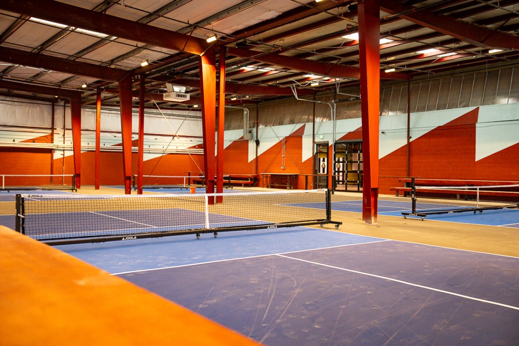 Four indoor pickleball courts