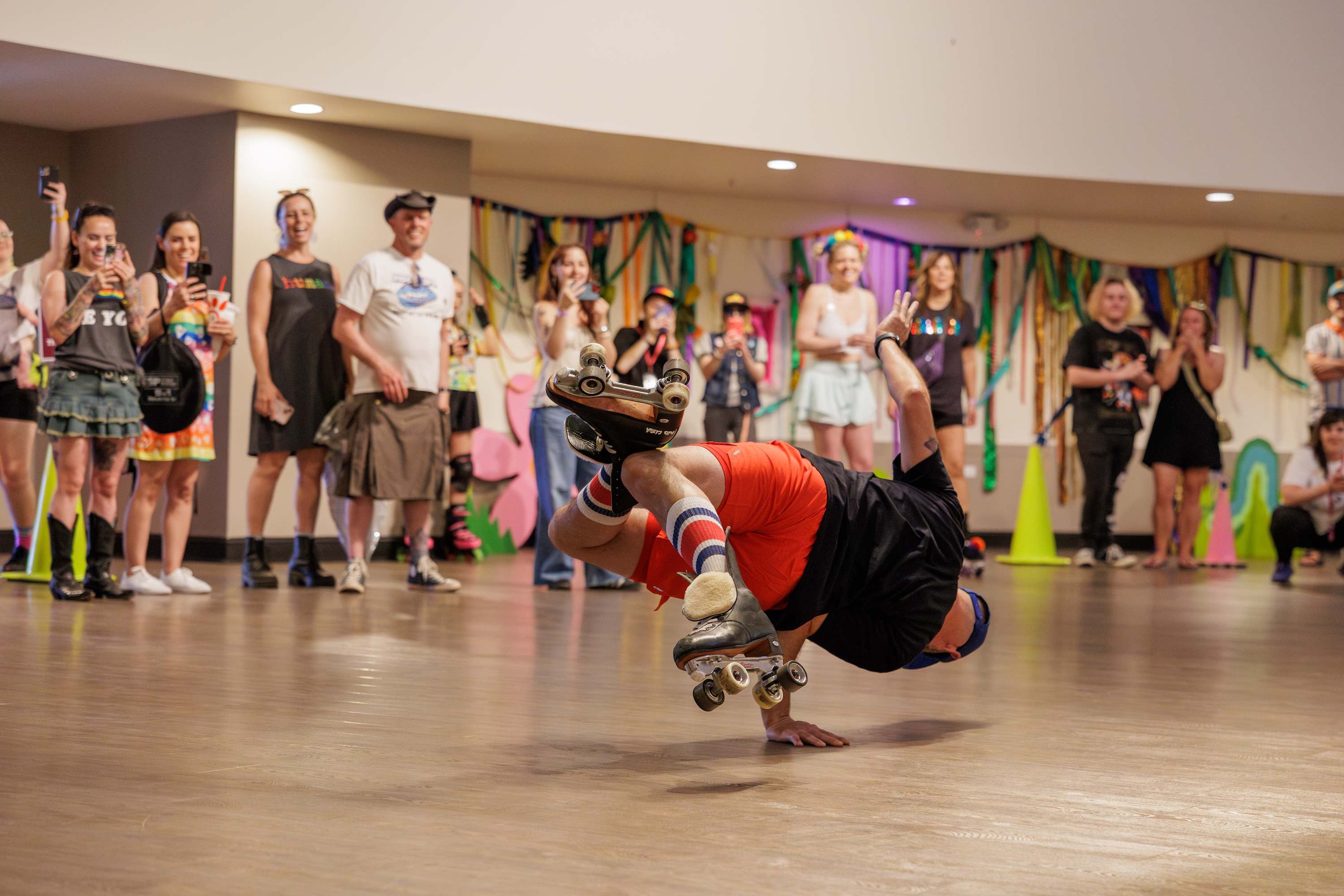 people watch roller skating tricks