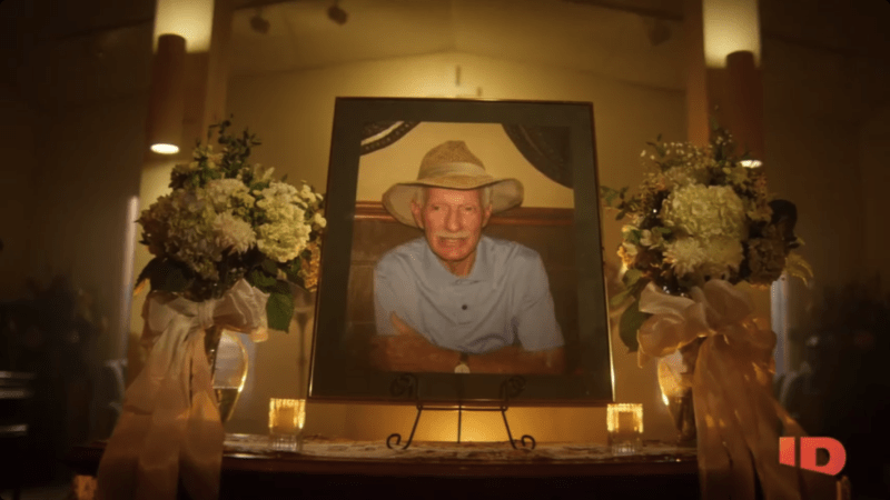 funeral shrine to dead man