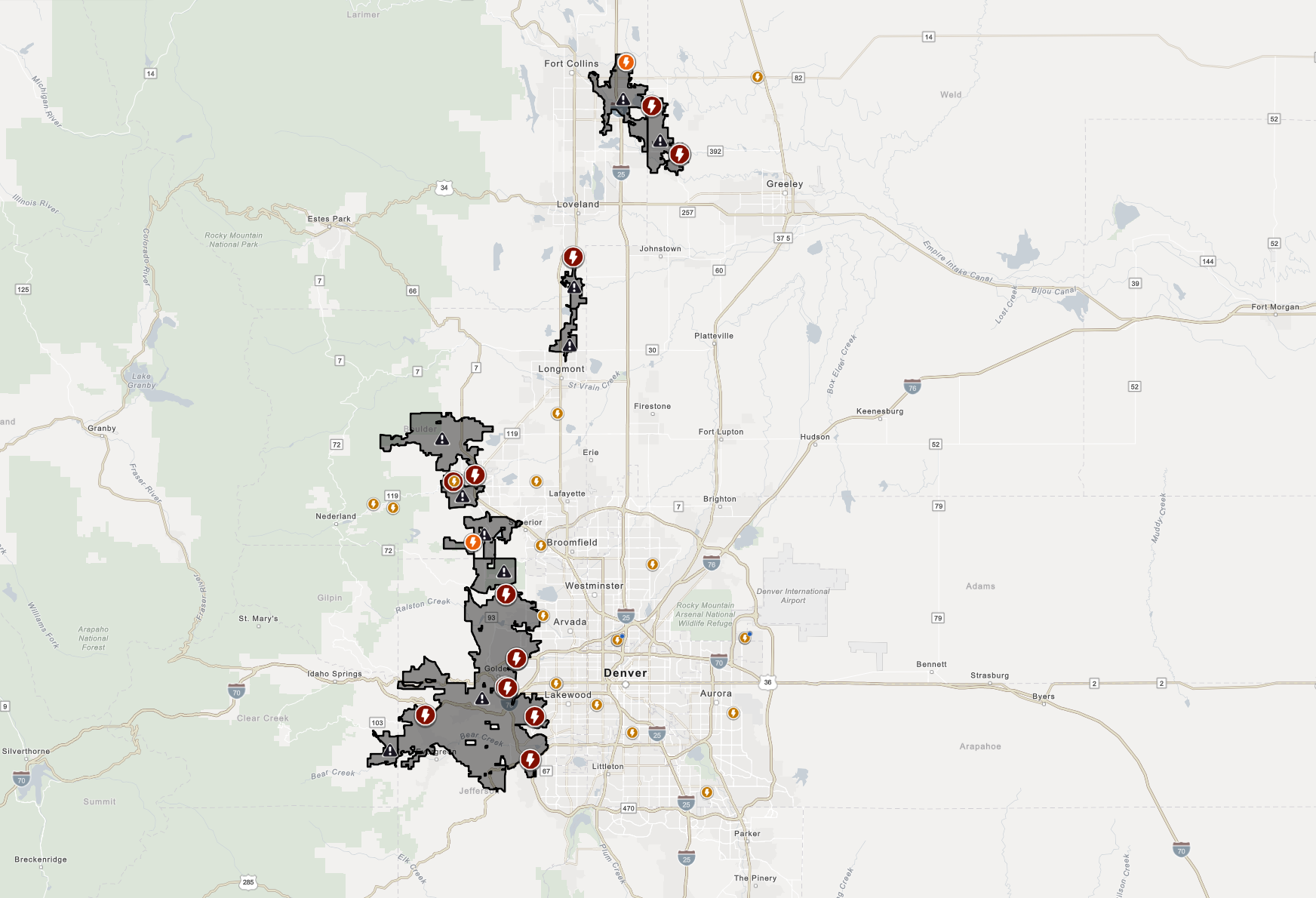 Colorado Xcel energy outage map