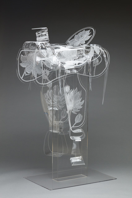 A saddle made of plexiglass