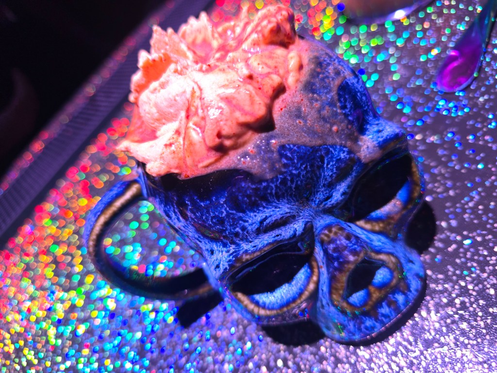 cocktail in a skull mug