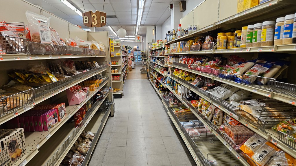 Shelves at a grocery store