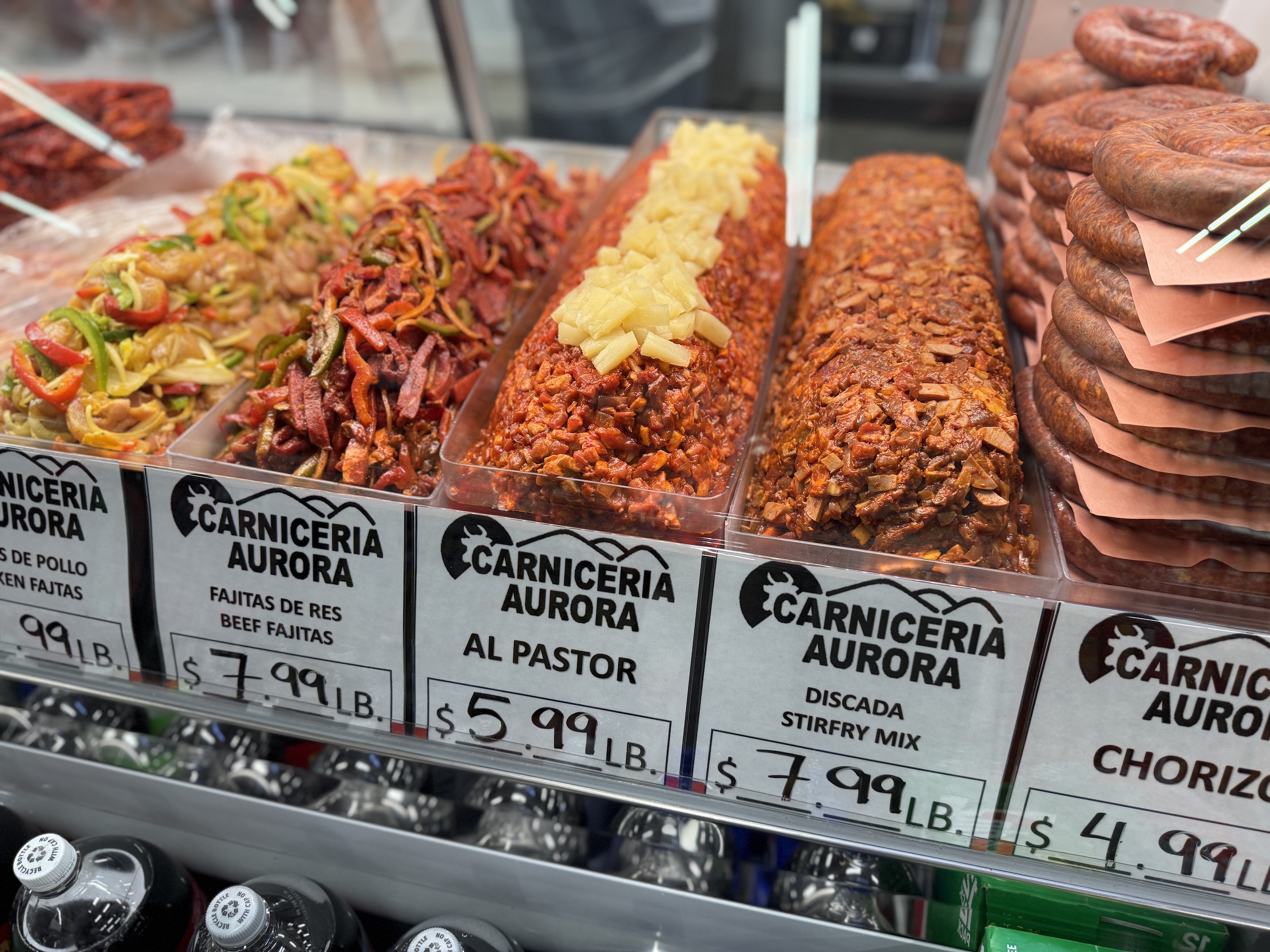 platters of marinated meat.