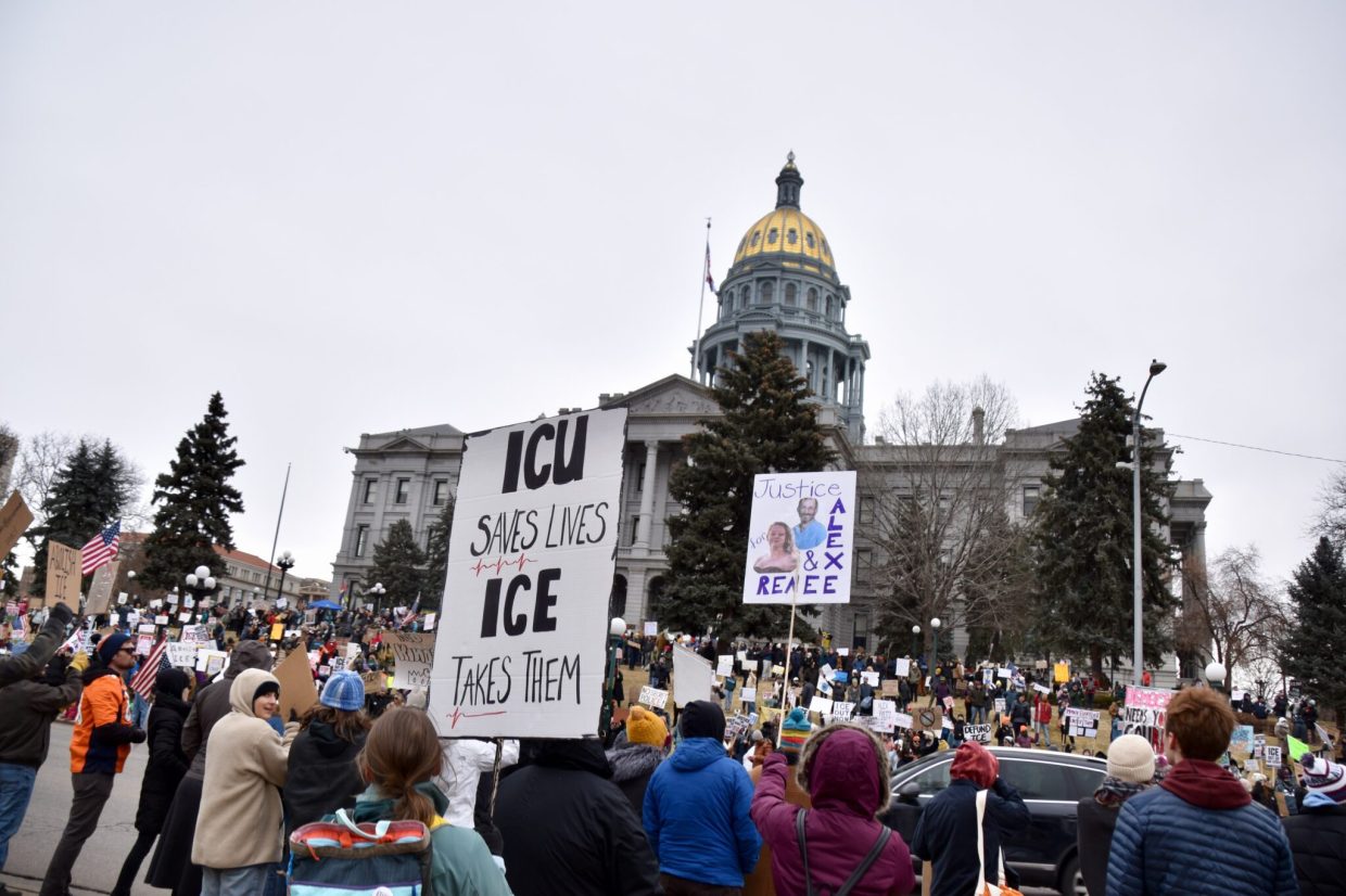 protesters at colorado state capitol
