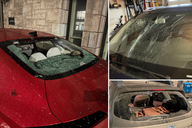 broken windshields in downtown denver