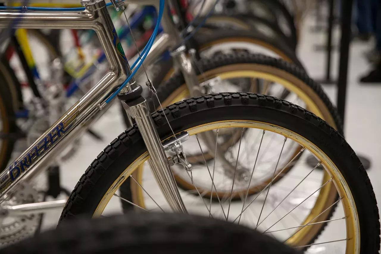 row of bikes on display