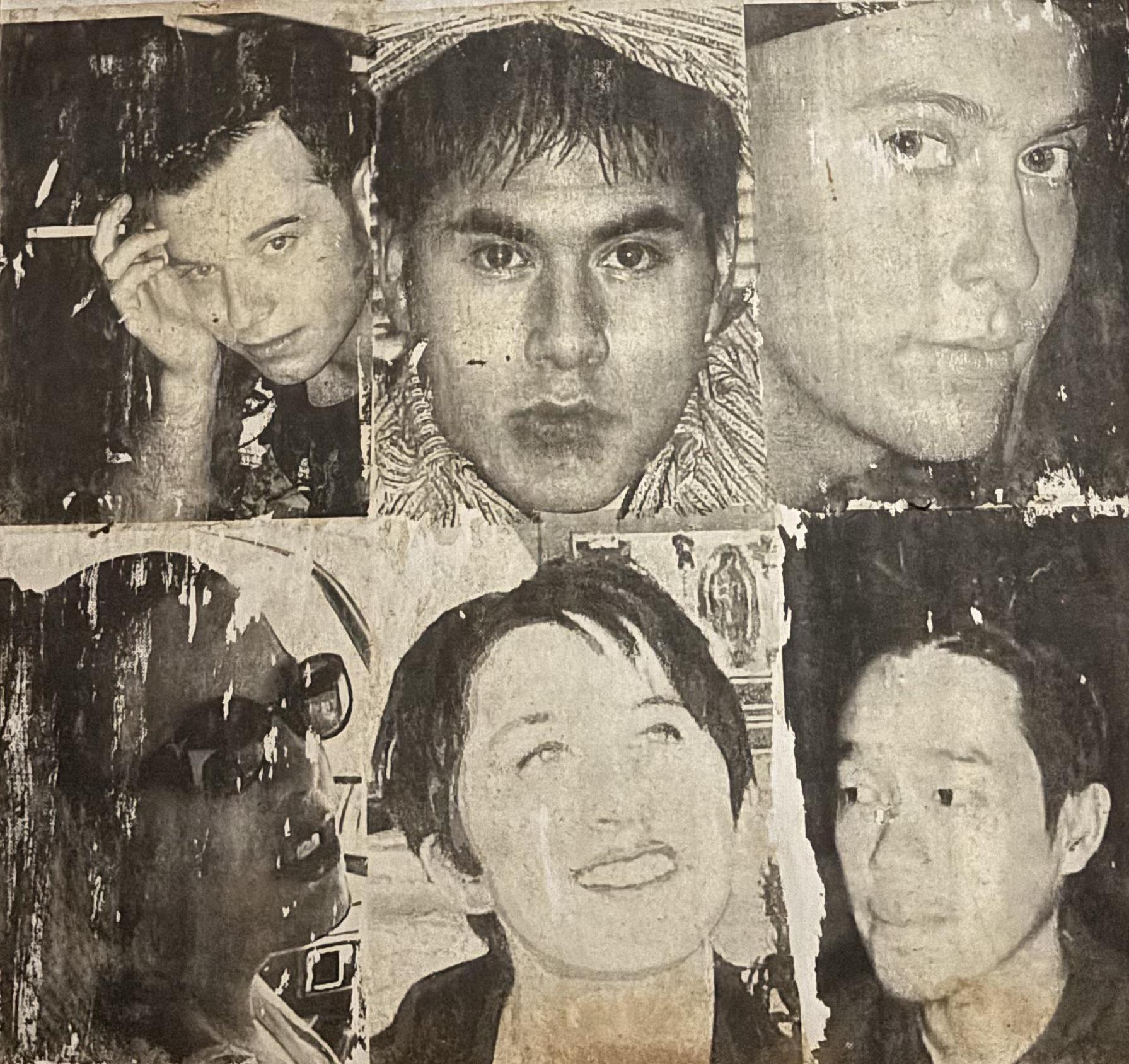 black and white photo collage of old friends