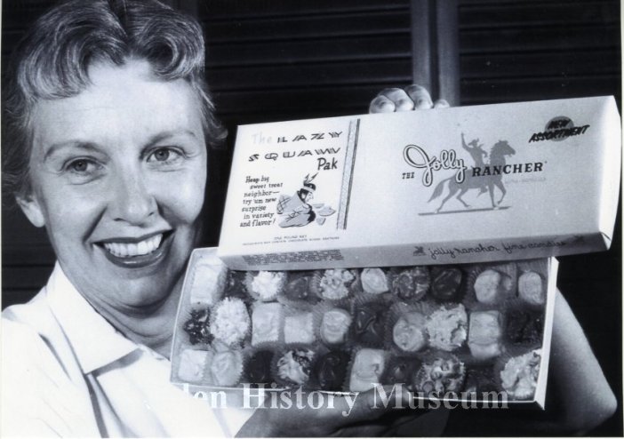 woman with candy box