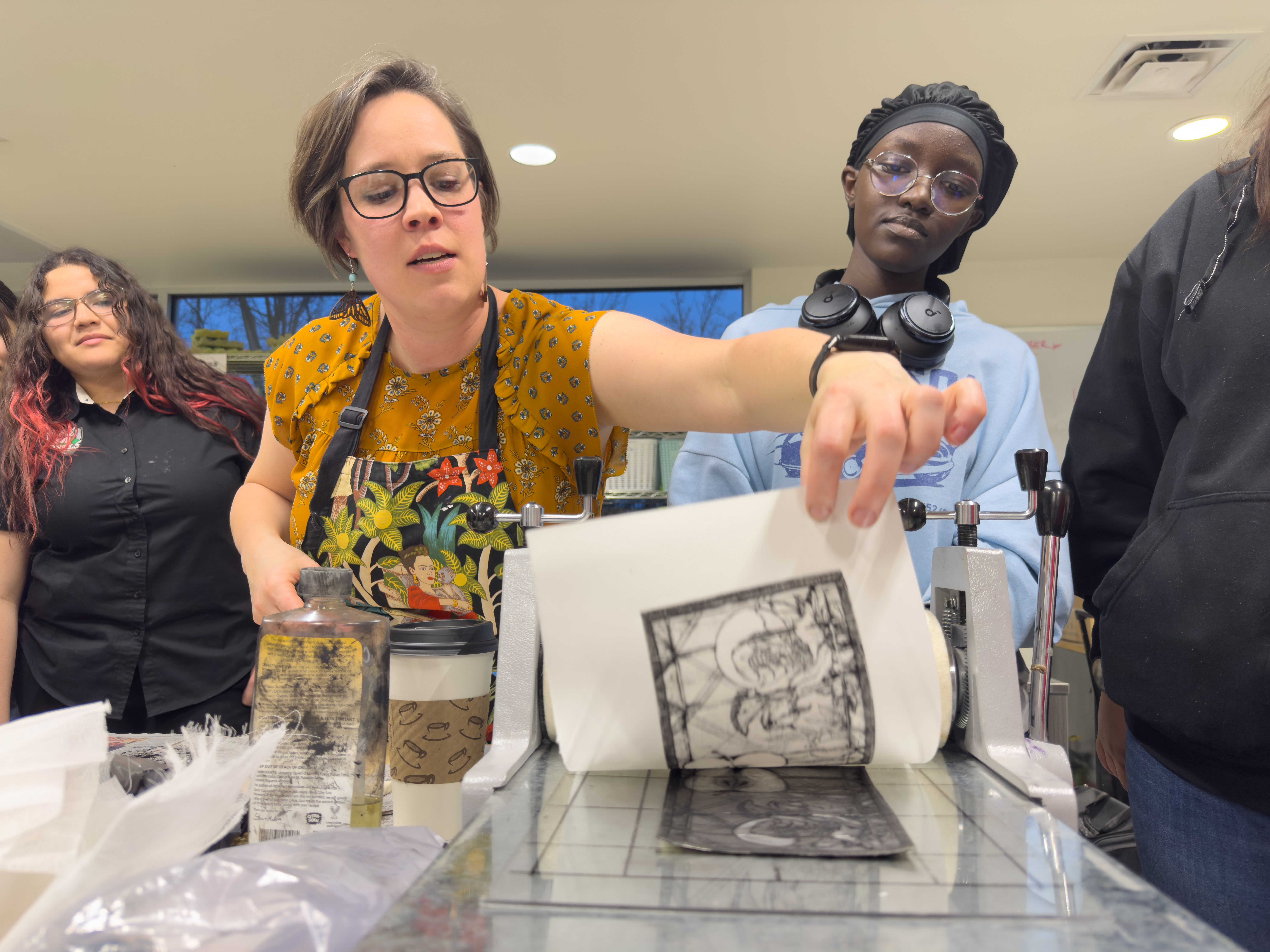 People do printmaking
