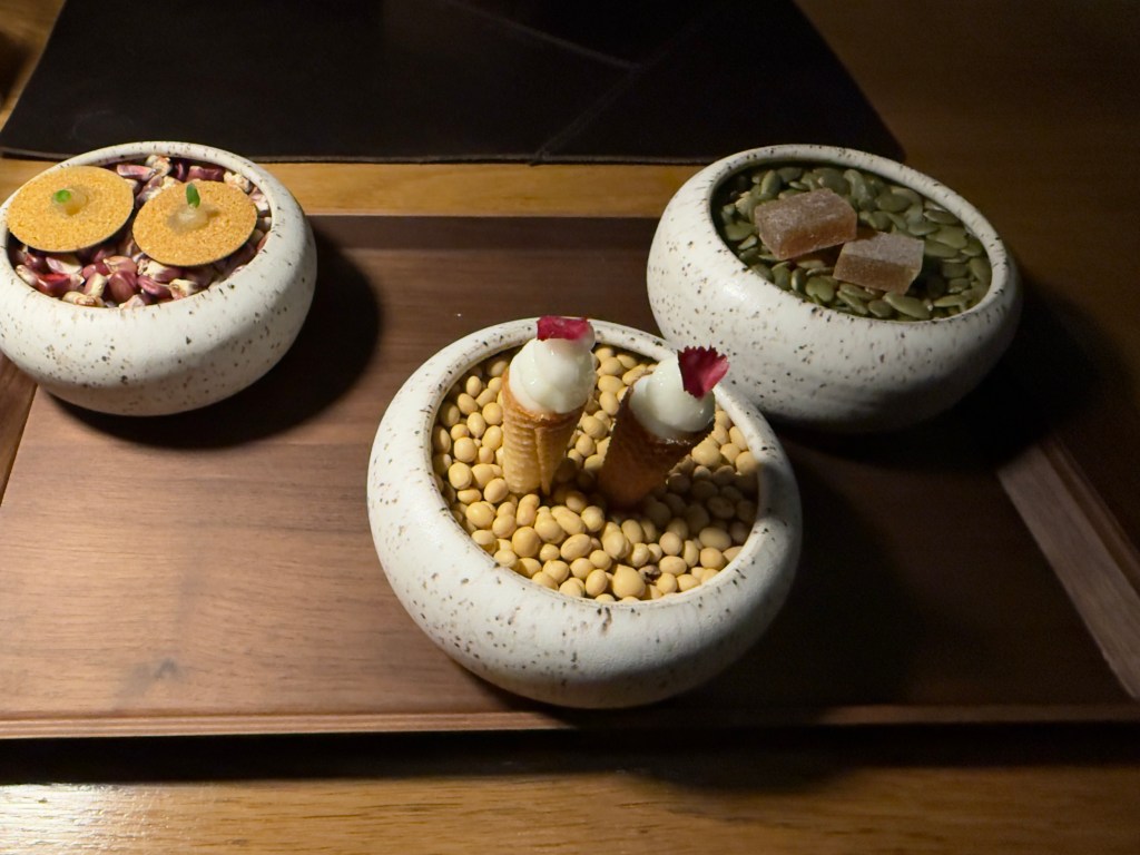 a trio of elegant desserts