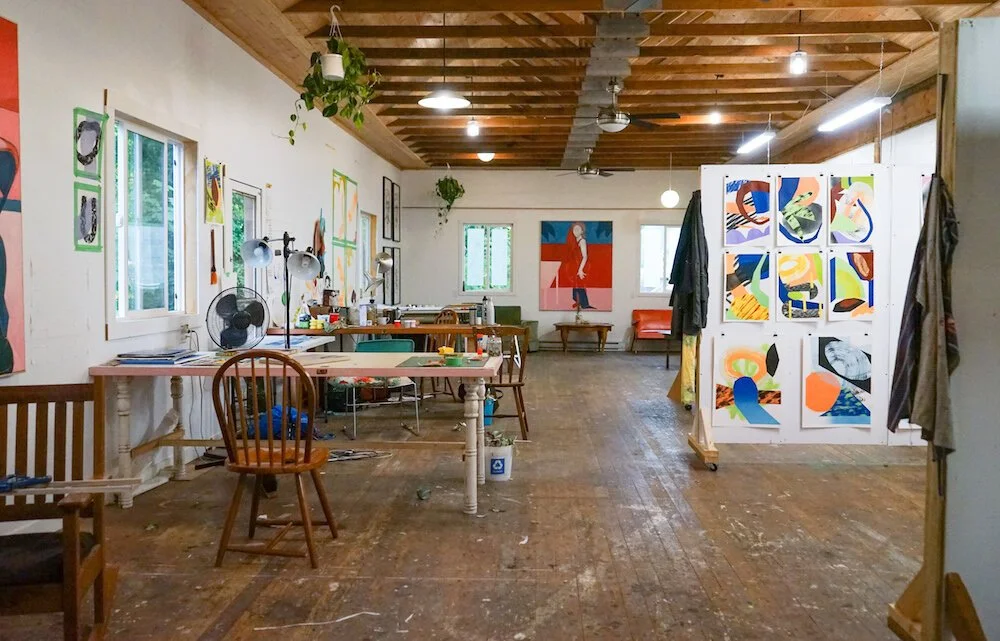 Inside of the East Street School, a school building repurposed into artist live/work spaces in Trinidad.